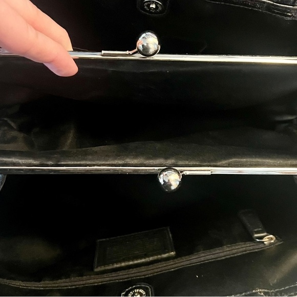 Coach Madison Sophia Kisslock Satchel Black Patent Signature F19215 Vintage - Picture 4 of 9